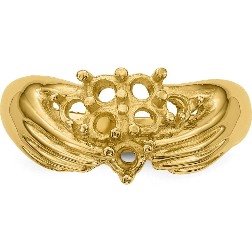 14K Yellow Gold 7-Stone Family Ring Mounting with Prong Settings - Round 2.5mm by Oro Pregiato