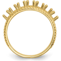 14K Yellow Gold 7-Stone Mother's Ring Mounting for Custom Gemstones - 3mm Width by Monteluci Fine Jewelry