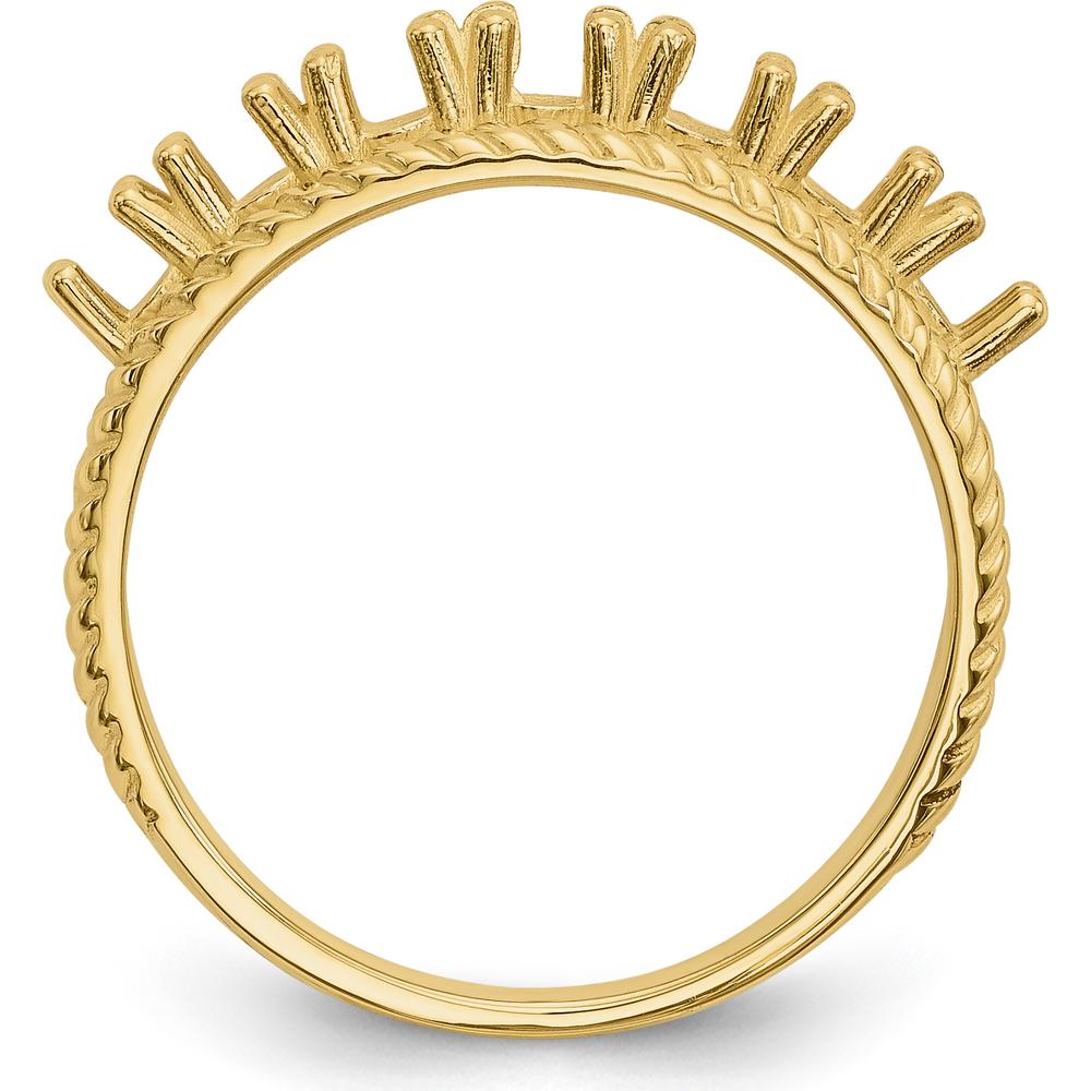 14K Yellow Gold 7-Stone Mother's Ring Mounting for Custom Gemstones - 3mm Width by Monteluci Fine Jewelry