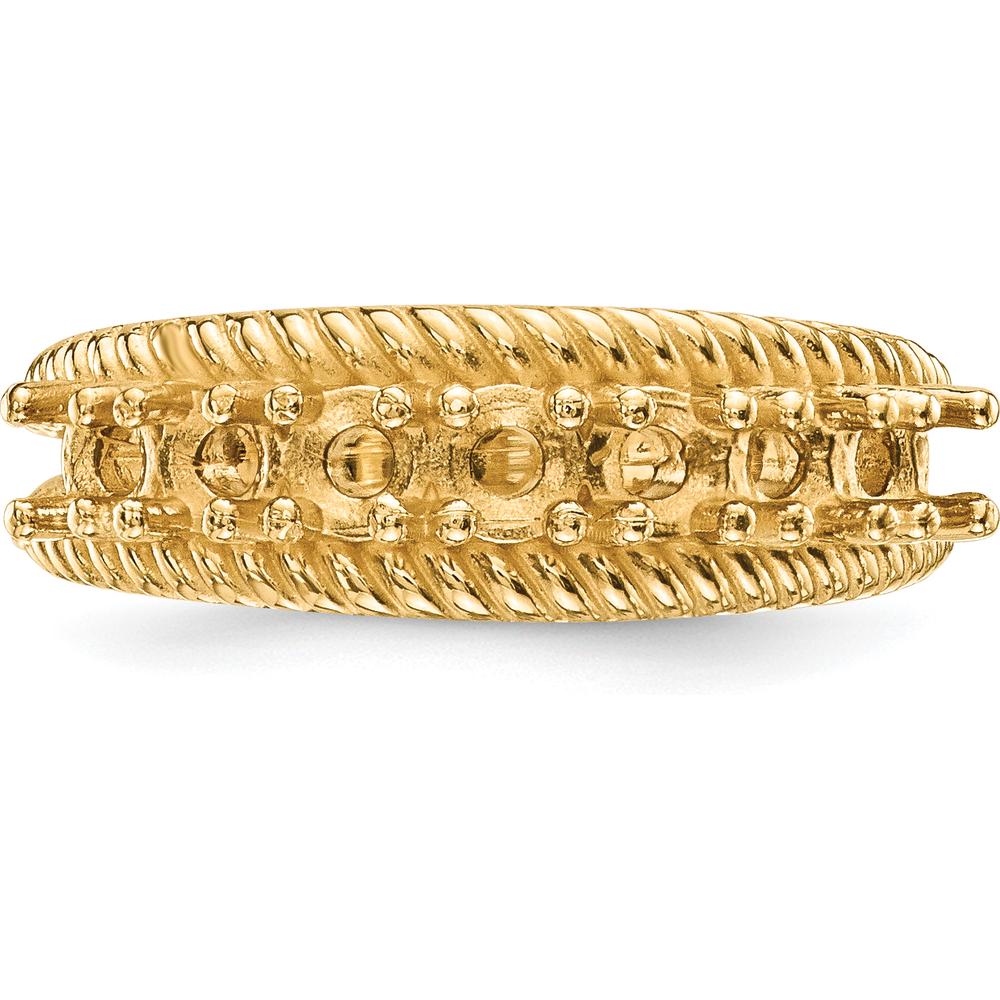 14K Yellow Gold 7-Stone Mother's Ring Mounting for Custom Gemstones - 3mm Width by Monteluci Fine Jewelry