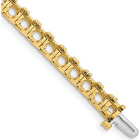 14K Yellow Gold 7" Tennis Bracelet Mounting for 36 Round Diamonds - 12.5 Carat Total Weight by Oro Pregiato