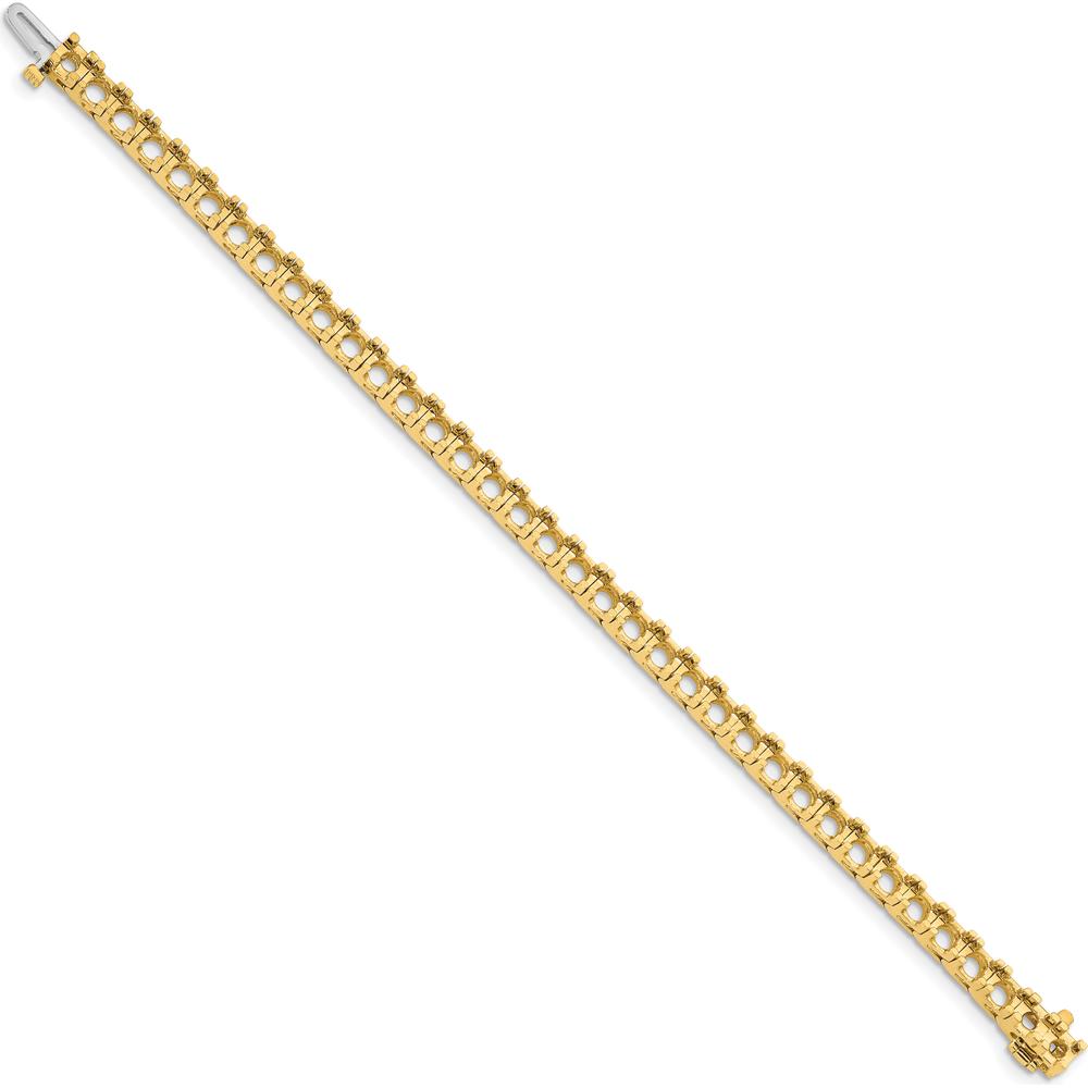 14K Yellow Gold 7" Tennis Bracelet Mounting for 36 Round Diamonds - 12.5 Carat Total Weight by Oro Pregiato