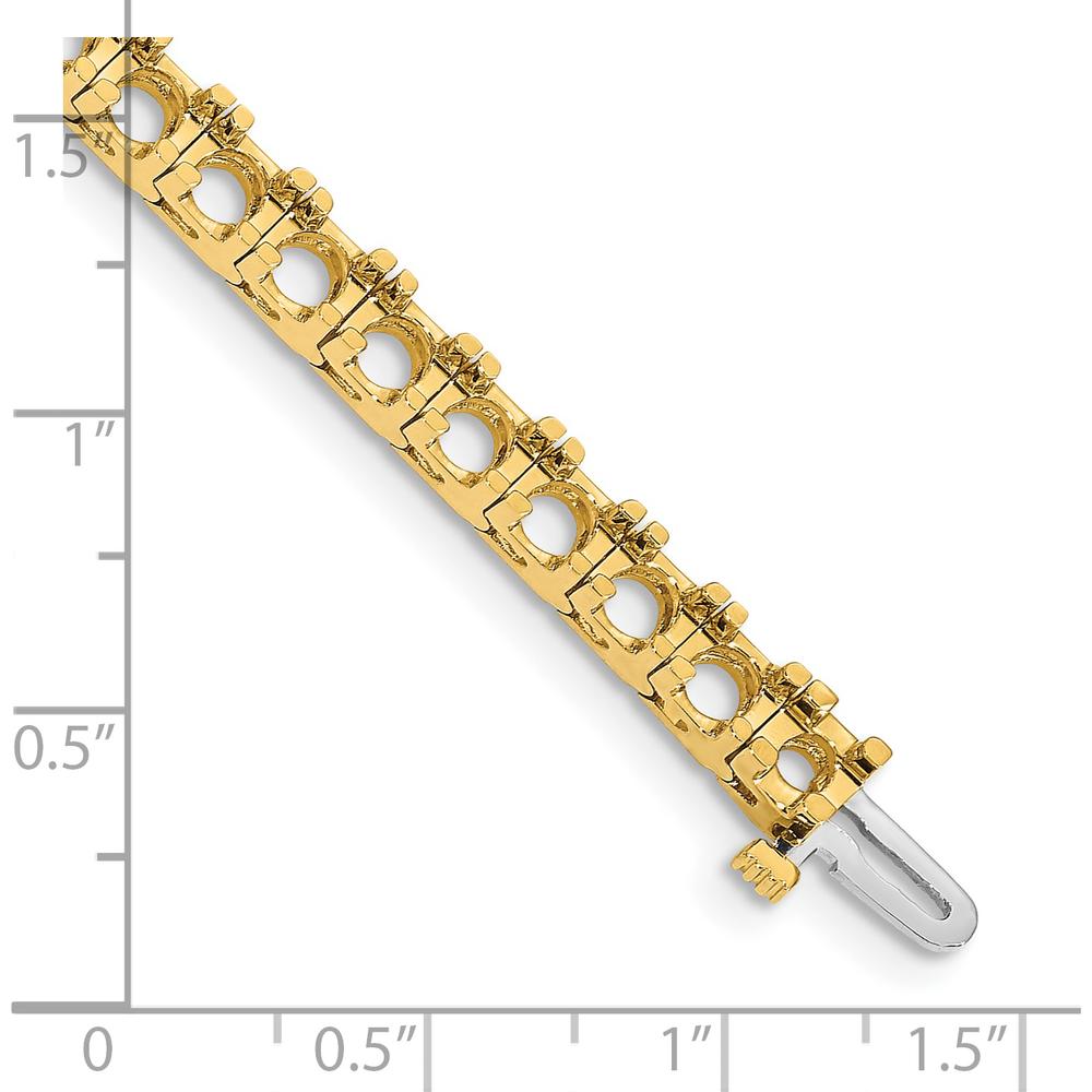 14K Yellow Gold 7" Tennis Bracelet Mounting for 36 Round Diamonds - 12.5 Carat Total Weight by Oro Pregiato
