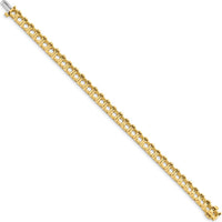 14K Yellow Gold 7" Tennis Bracelet Mounting with 33 Prong Set Round Diamond Holders - 17 Carat Total Weight (Mounting Only) by Monteluci Fine Jewelry