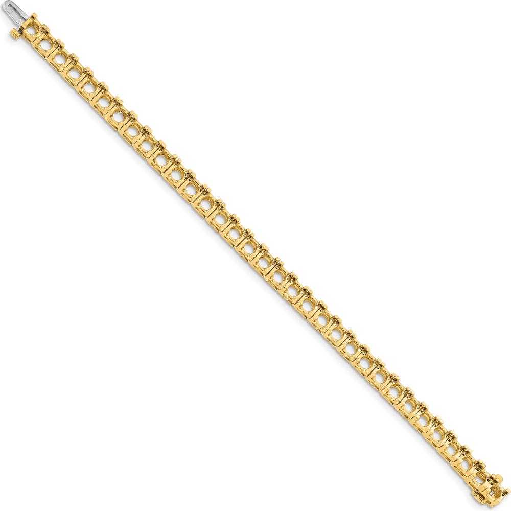 14K Yellow Gold 7" Tennis Bracelet Mounting with 33 Prong Set Round Diamond Holders - 17 Carat Total Weight (Mounting Only) by Monteluci Fine Jewelry