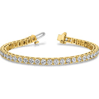 14K Yellow Gold 7" Tennis Bracelet Mounting with 33 Prong Set Round Diamond Holders - 17 Carat Total Weight (Mounting Only) by Monteluci Fine Jewelry