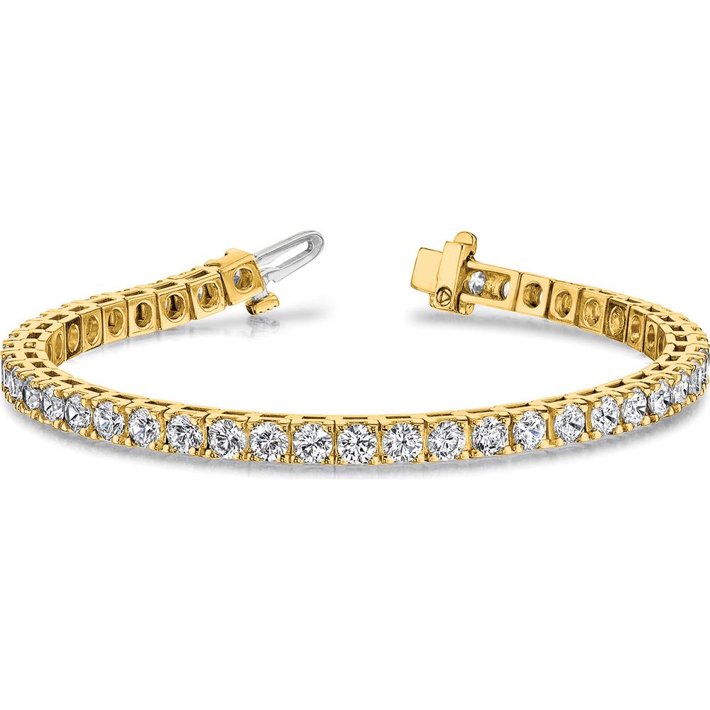 14K Yellow Gold 7" Tennis Bracelet Mounting with 33 Prong Set Round Diamond Holders - 17 Carat Total Weight (Mounting Only) by Monteluci Fine Jewelry