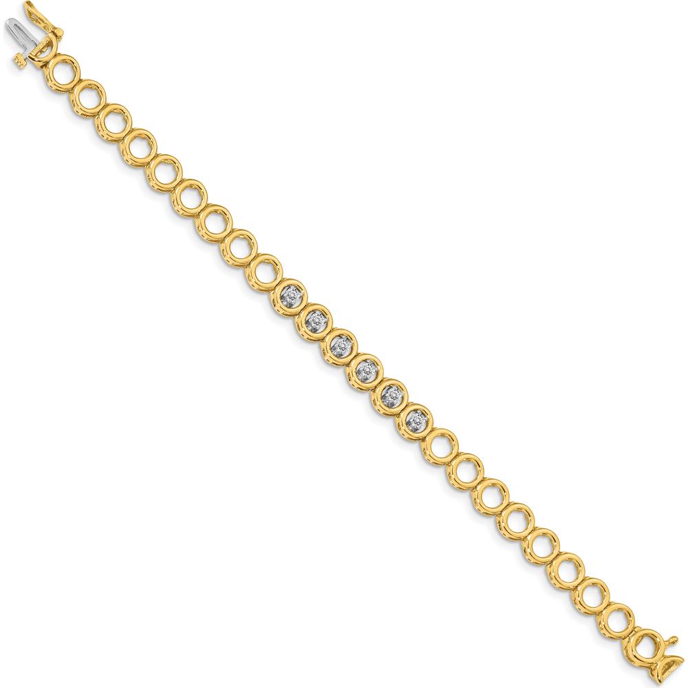 14K Yellow Gold 7" Tennis Bracelet Mounting with 6 Round Prong-Set Heads for Add-a-Diamond Design by Monteluci Fine Jewelry