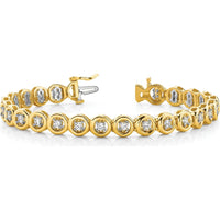 14K Yellow Gold 7" Tennis Bracelet Mounting with 6 Round Prong-Set Heads for Add-a-Diamond Design by Monteluci Fine Jewelry