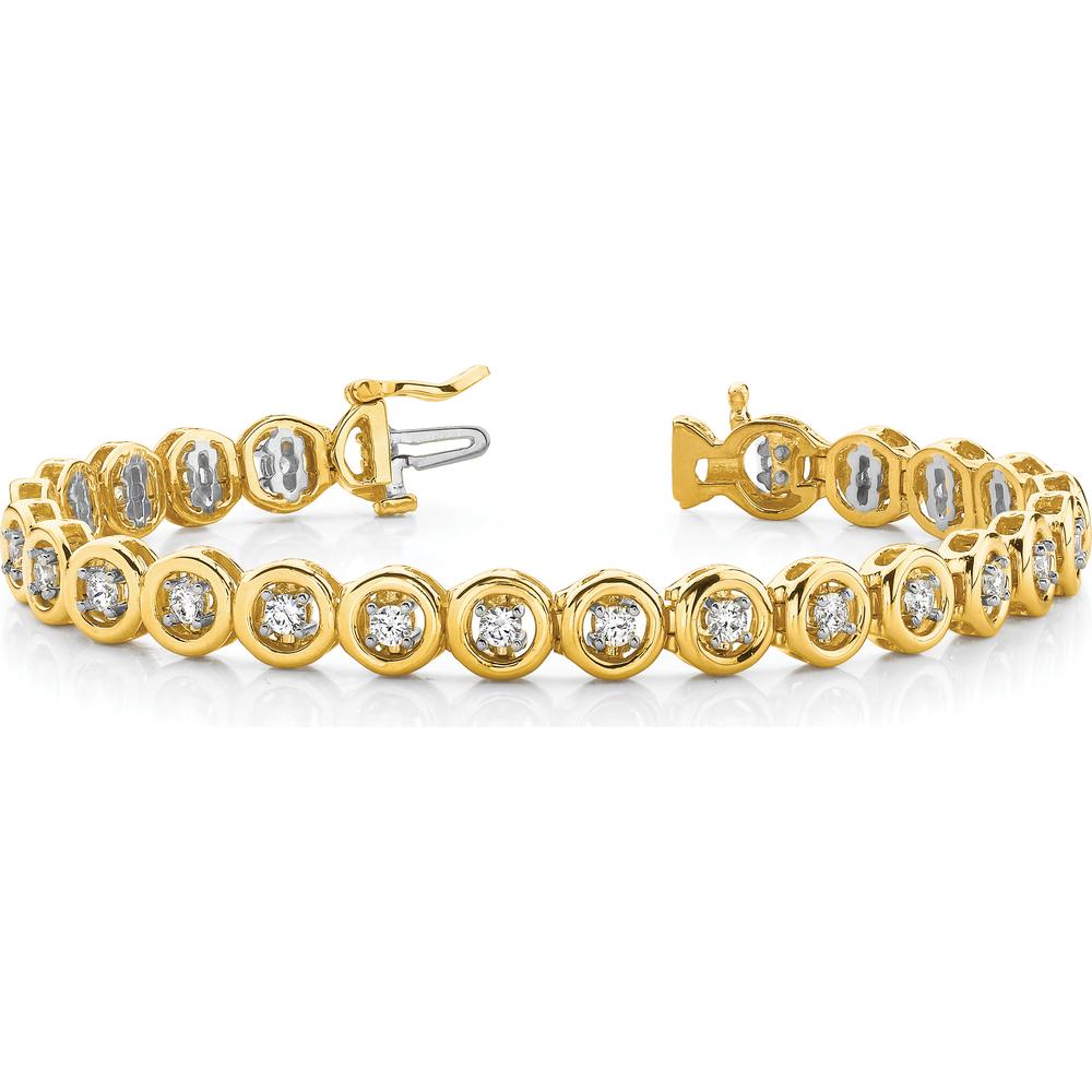 14K Yellow Gold 7" Tennis Bracelet Mounting with 6 Round Prong-Set Heads for Add-a-Diamond Design by Monteluci Fine Jewelry