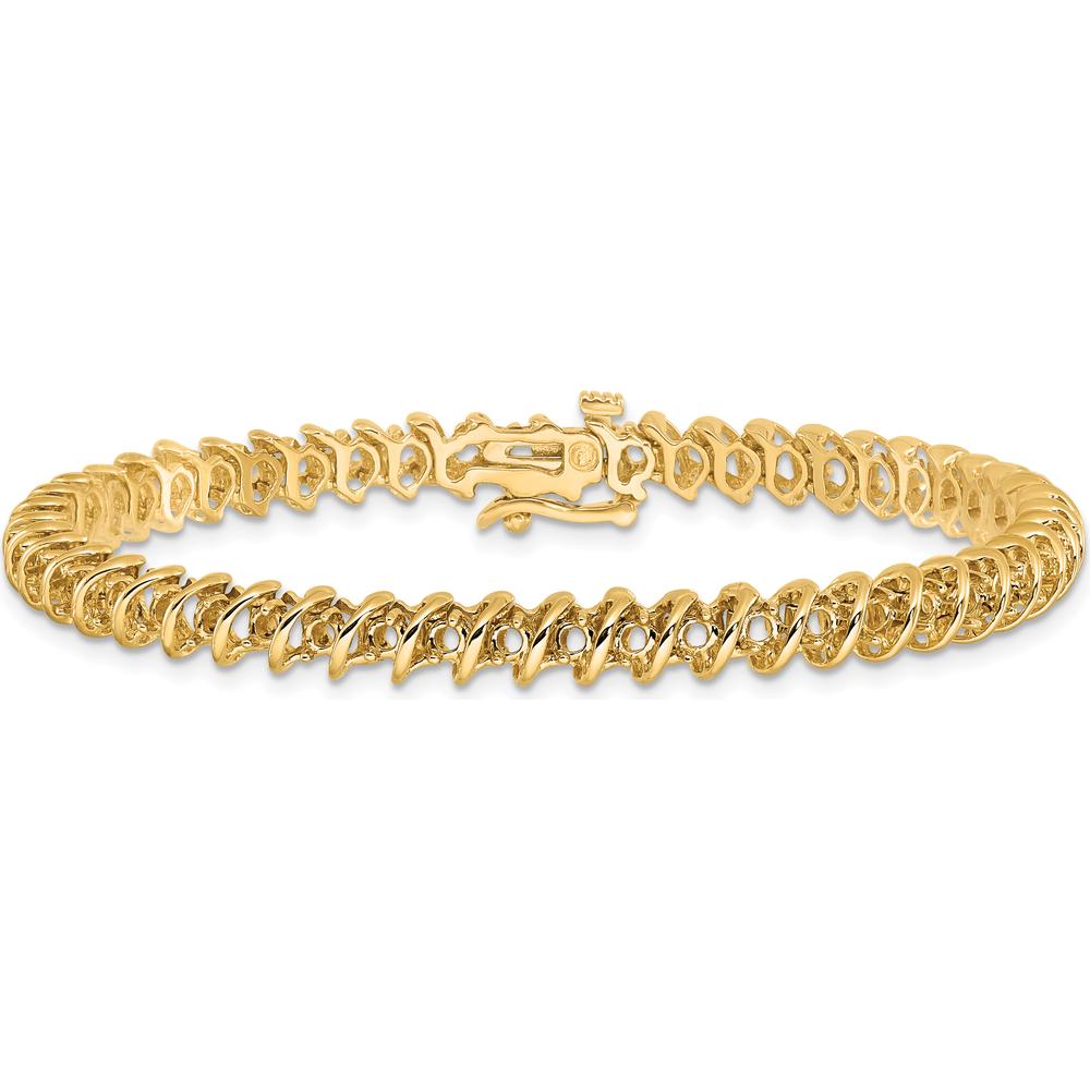 14K Yellow Gold 7" Tennis Bracelet Mounting with Prong Set 2.1mm Round Stones - No Stones Included by Oro Pregiato