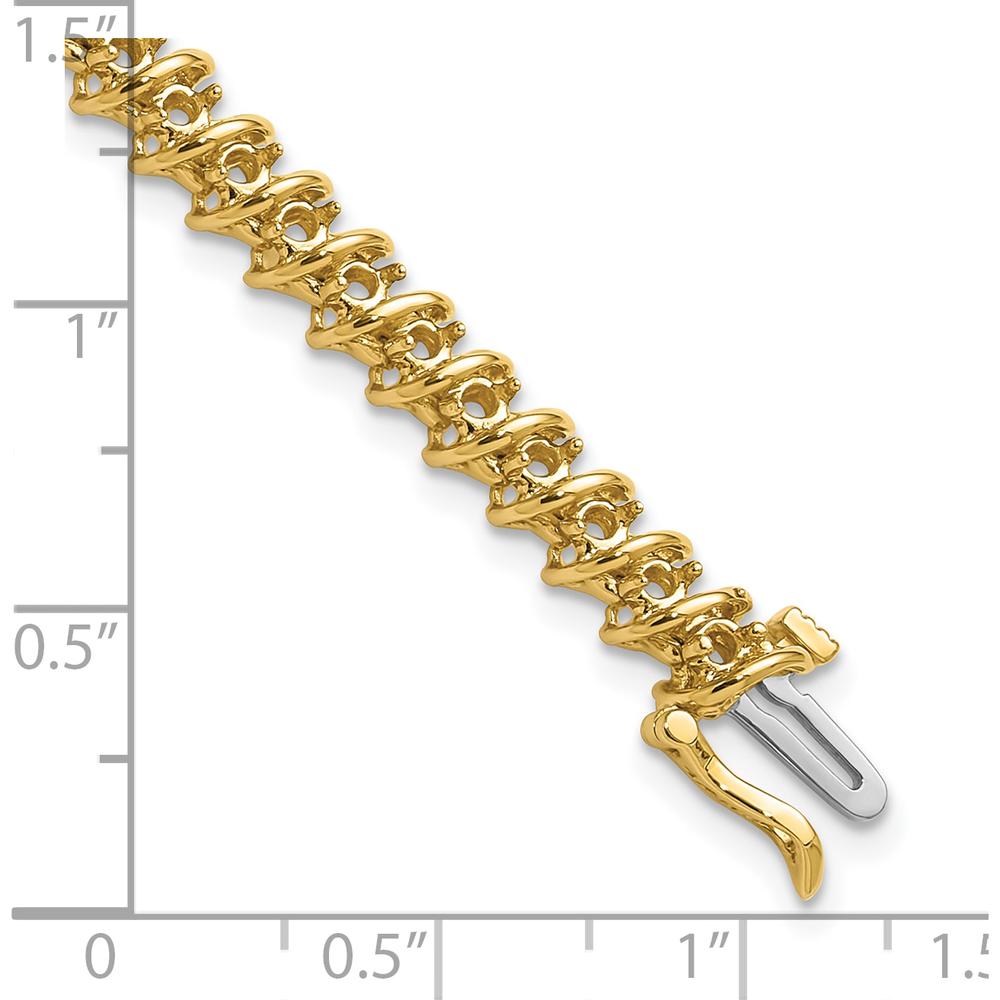 14K Yellow Gold 7" Tennis Bracelet Mounting with Prong Set 2.1mm Round Stones - No Stones Included by Oro Pregiato