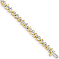 14K Yellow Gold 7" Tennis Bracelet Mounting with Three-Prong Round Diamond Settings - Holds 6.15 Carat Total Diamond Weight by Oro Pregiato