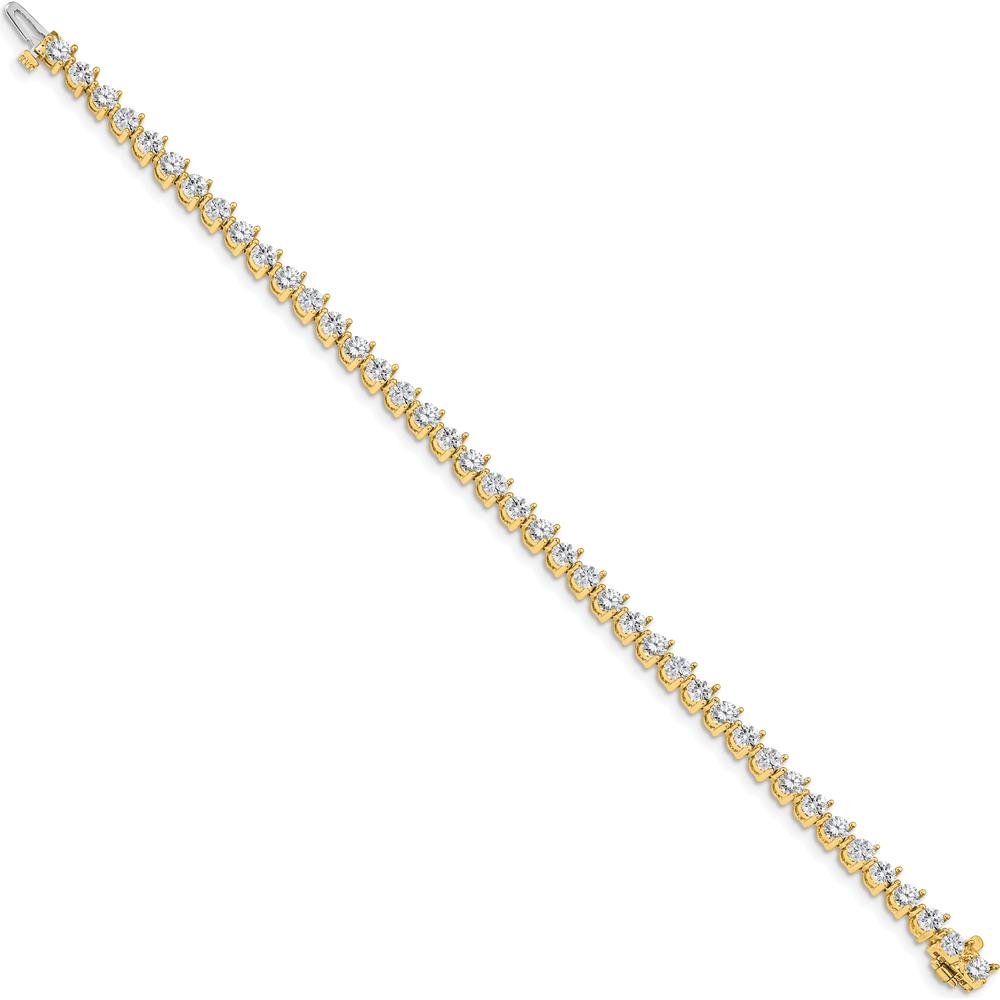 14K Yellow Gold 7" Tennis Bracelet Mounting with Three-Prong Round Diamond Settings - Holds 6.15 Carat Total Diamond Weight by Oro Pregiato