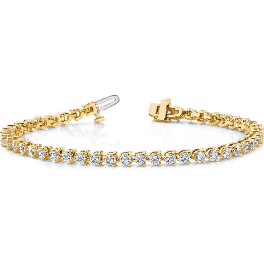 14K Yellow Gold 7" Tennis Bracelet Mounting with Three-Prong Round Diamond Settings - Holds 6.15 Carat Total Diamond Weight by Oro Pregiato