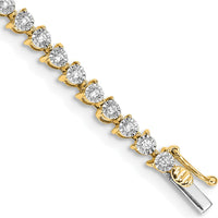 14K Yellow Gold 7" Tennis Bracelet with 1.02 Carats Round Diamonds in Illusion Setting by Monteluci Fine Jewelry