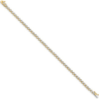 14K Yellow Gold 7" Tennis Bracelet with 1.02 Carats Round Diamonds in Illusion Setting by Monteluci Fine Jewelry