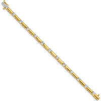 14K Yellow Gold 7" Tennis Bracelet with 13 Prong Set Round Diamonds - 2.8 Carat Total Diamond Weight by Monteluci Fine Jewelry