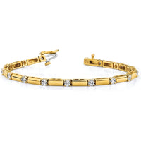 14K Yellow Gold 7" Tennis Bracelet with 13 Prong Set Round Diamonds - 2.8 Carat Total Diamond Weight by Monteluci Fine Jewelry