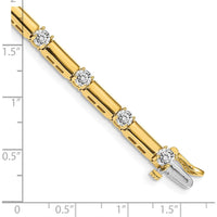 14K Yellow Gold 7" Tennis Bracelet with 13 Prong Set Round Diamonds - 2.8 Carat Total Diamond Weight by Monteluci Fine Jewelry