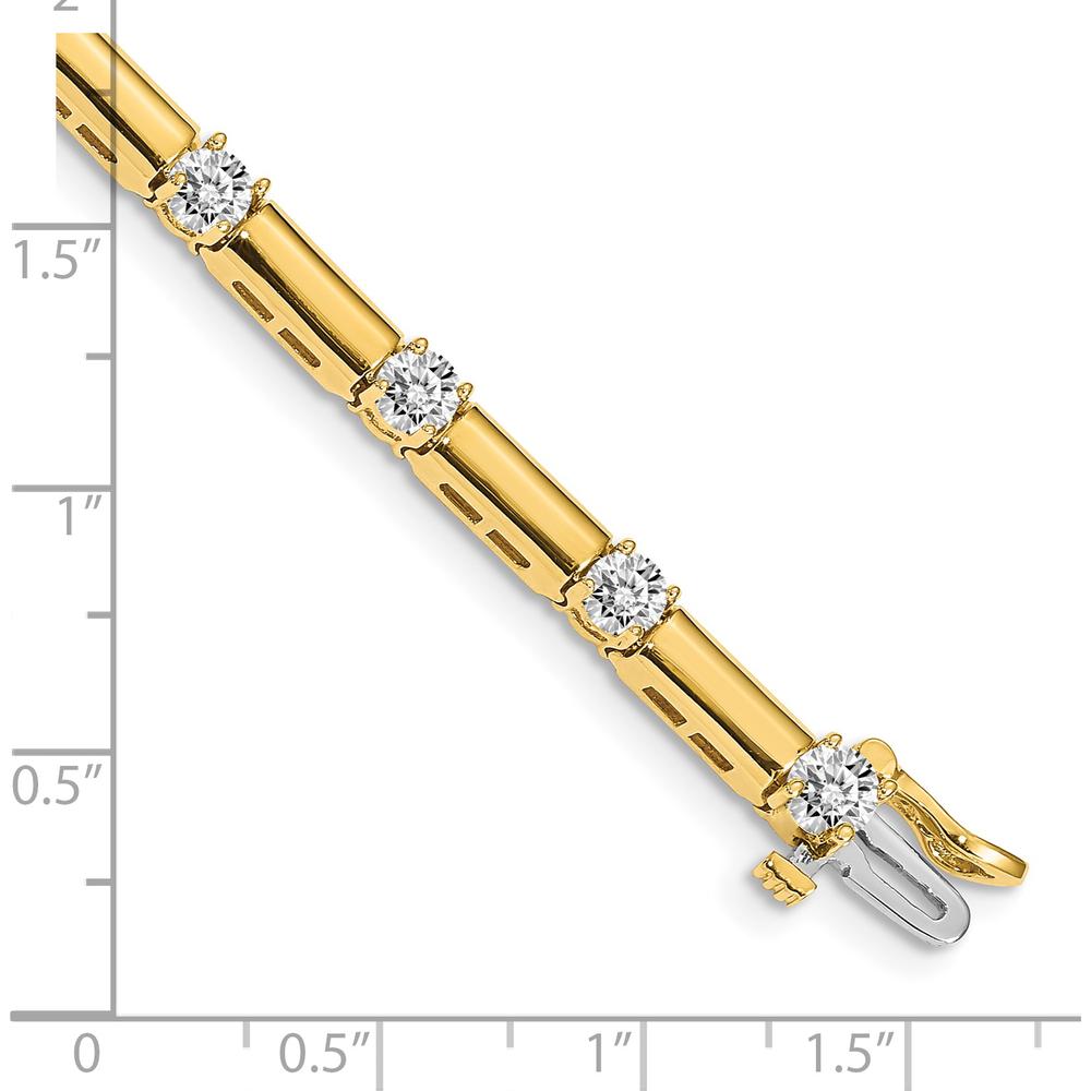 14K Yellow Gold 7" Tennis Bracelet with 13 Prong Set Round Diamonds - 2.8 Carat Total Diamond Weight by Monteluci Fine Jewelry