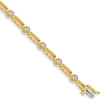 14K Yellow Gold 7" Tennis Bracelet with 2.6mm Round Diamonds - 3/4 Carat Total Diamond Weight by Monteluci Fine Jewelry