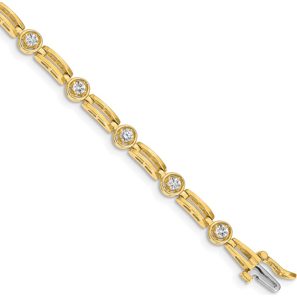 14K Yellow Gold 7" Tennis Bracelet with 2.6mm Round Diamonds - 3/4 Carat Total Diamond Weight by Monteluci Fine Jewelry
