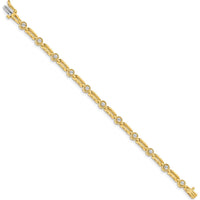14K Yellow Gold 7" Tennis Bracelet with 2.6mm Round Diamonds - 3/4 Carat Total Diamond Weight by Monteluci Fine Jewelry
