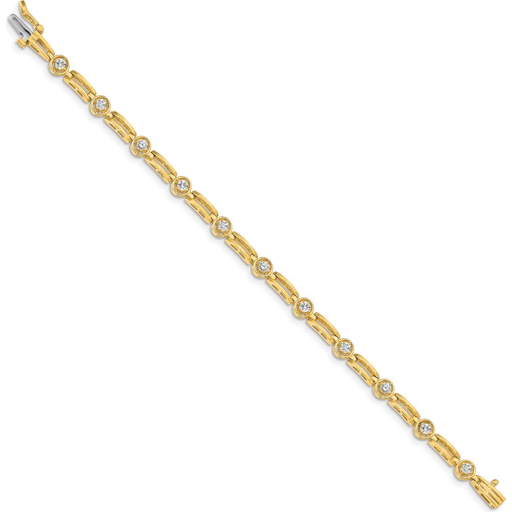 14K Yellow Gold 7" Tennis Bracelet with 2.6mm Round Diamonds - 3/4 Carat Total Diamond Weight by Monteluci Fine Jewelry