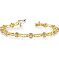14K Yellow Gold 7" Tennis Bracelet with 2.6mm Round Diamonds - 3/4 Carat Total Diamond Weight by Monteluci Fine Jewelry