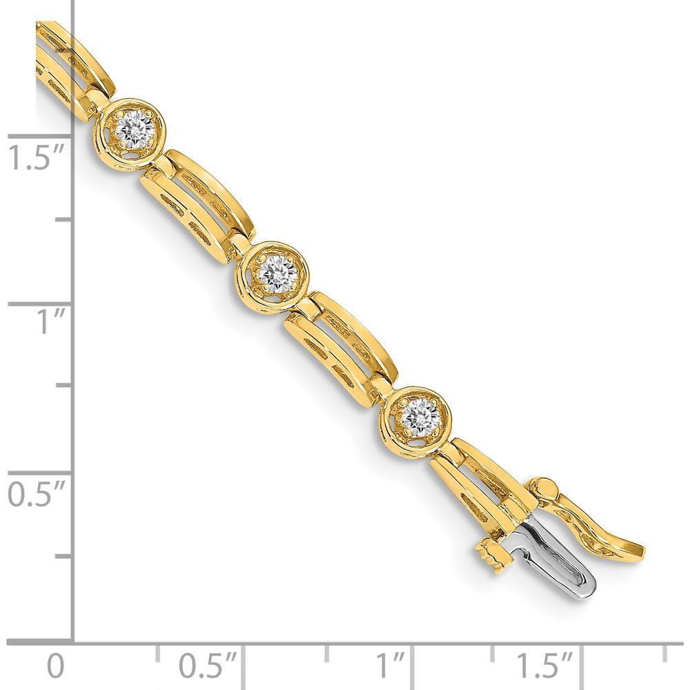 14K Yellow Gold 7" Tennis Bracelet with 2.6mm Round Diamonds - 3/4 Carat Total Diamond Weight by Monteluci Fine Jewelry