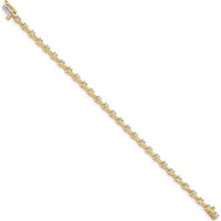 14K Yellow Gold 7" Tennis Bracelet with 28 Prong-Set Round Diamonds - 2.6mm Each by Monteluci Fine Jewelry