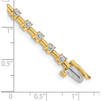 14K Yellow Gold 7" Tennis Bracelet with 28 Prong-Set Round Diamonds - 2.6mm Each by Monteluci Fine Jewelry