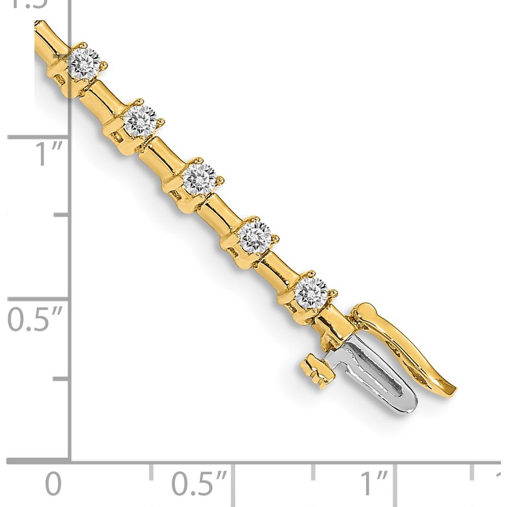 14K Yellow Gold 7" Tennis Bracelet with 28 Prong-Set Round Diamonds - 2.6mm Each by Monteluci Fine Jewelry