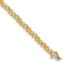 14K Yellow Gold 7" Tennis Bracelet with 28 Round Diamonds - 1.45 Carat Total Diamond Weight by Monteluci Fine Jewelry