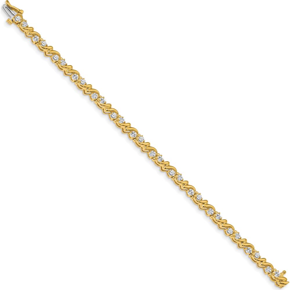 14K Yellow Gold 7" Tennis Bracelet with 28 Round Diamonds - 1.45 Carat Total Diamond Weight by Monteluci Fine Jewelry