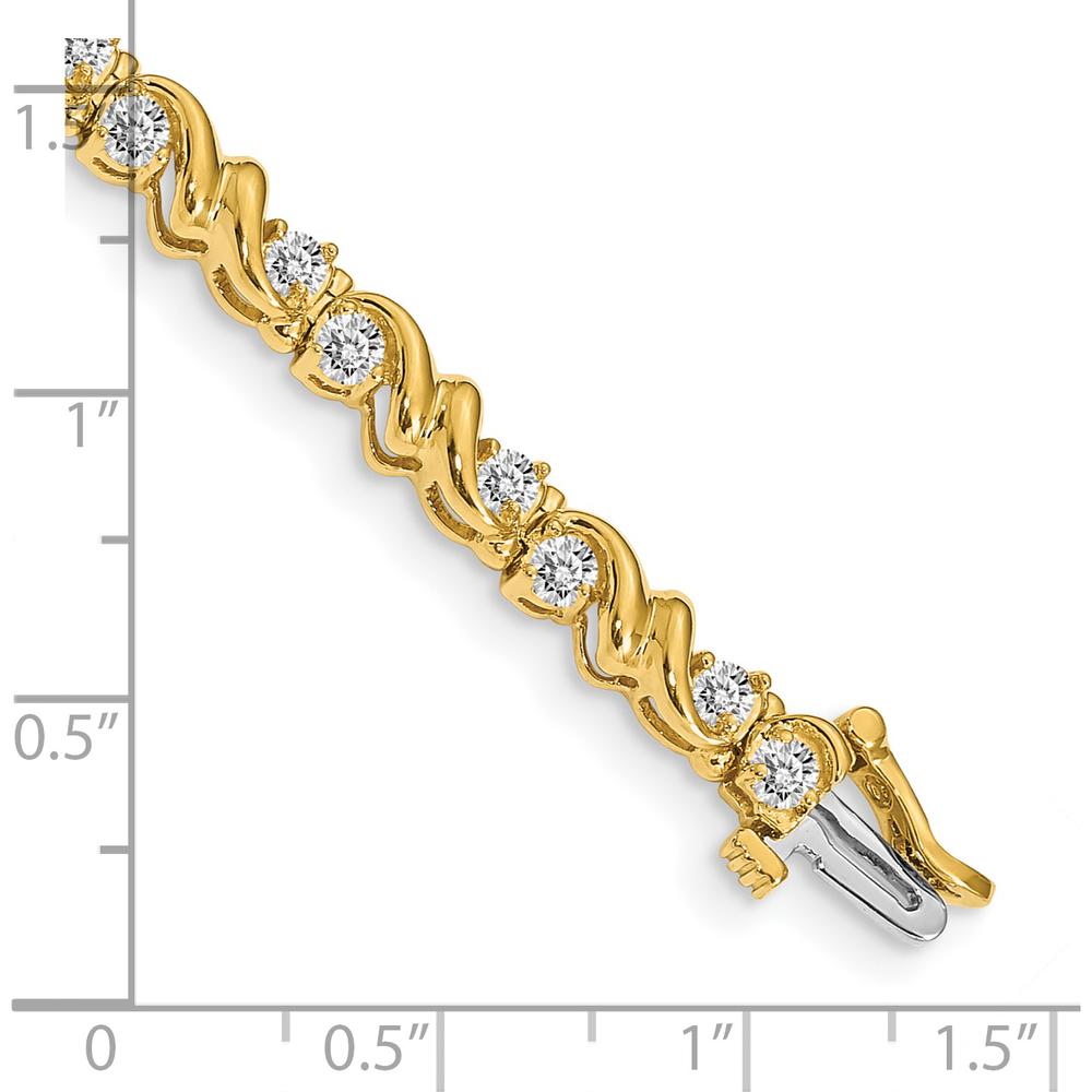 14K Yellow Gold 7" Tennis Bracelet with 28 Round Diamonds - 1.45 Carat Total Diamond Weight by Monteluci Fine Jewelry