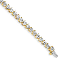 14K Yellow Gold 7" Tennis Bracelet with 34 Round Diamonds - 10.2 Carat Total Diamond Weight by Monteluci Fine Jewelry