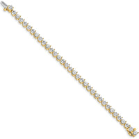 14K Yellow Gold 7" Tennis Bracelet with 34 Round Diamonds - 10.2 Carat Total Diamond Weight by Monteluci Fine Jewelry