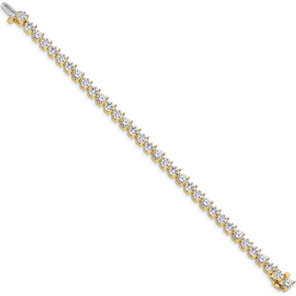 14K Yellow Gold 7" Tennis Bracelet with 34 Round Diamonds - 10.2 Carat Total Diamond Weight by Monteluci Fine Jewelry