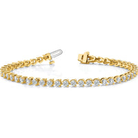 14K Yellow Gold 7" Tennis Bracelet with 34 Round Diamonds - 10.2 Carat Total Diamond Weight by Monteluci Fine Jewelry