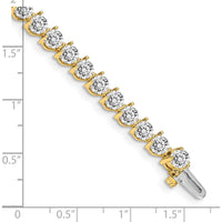 14K Yellow Gold 7" Tennis Bracelet with 34 Round Diamonds - 10.2 Carat Total Diamond Weight by Monteluci Fine Jewelry