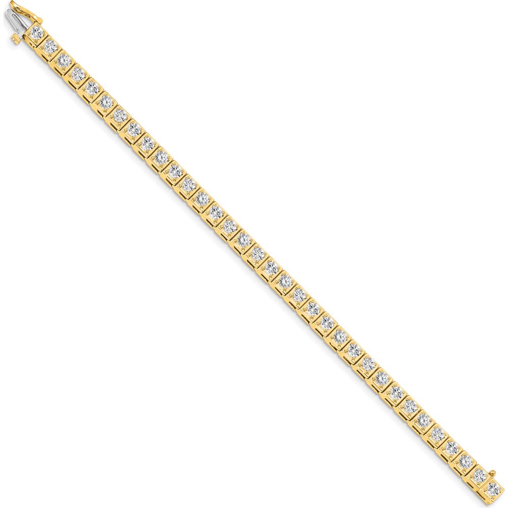 14K Yellow Gold 7" Tennis Bracelet with 34 Round Diamonds - 5.1 Carat Total Diamond Weight by Monteluci Fine Jewelry