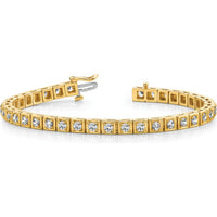 14K Yellow Gold 7" Tennis Bracelet with 34 Round Diamonds - 5.1 Carat Total Diamond Weight by Monteluci Fine Jewelry