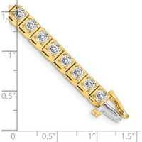 14K Yellow Gold 7" Tennis Bracelet with 34 Round Diamonds - 5.1 Carat Total Diamond Weight by Monteluci Fine Jewelry