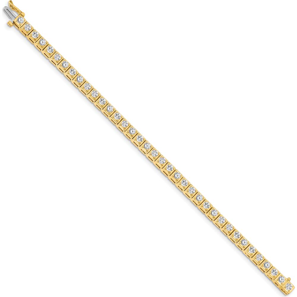 14K Yellow Gold 7" Tennis Bracelet with 37 Round Diamonds - 3.75 Carat Total Diamond Weight by Monteluci Fine Jewelry