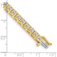 14K Yellow Gold 7" Tennis Bracelet with 37 Round Diamonds - 3.75 Carat Total Diamond Weight by Monteluci Fine Jewelry