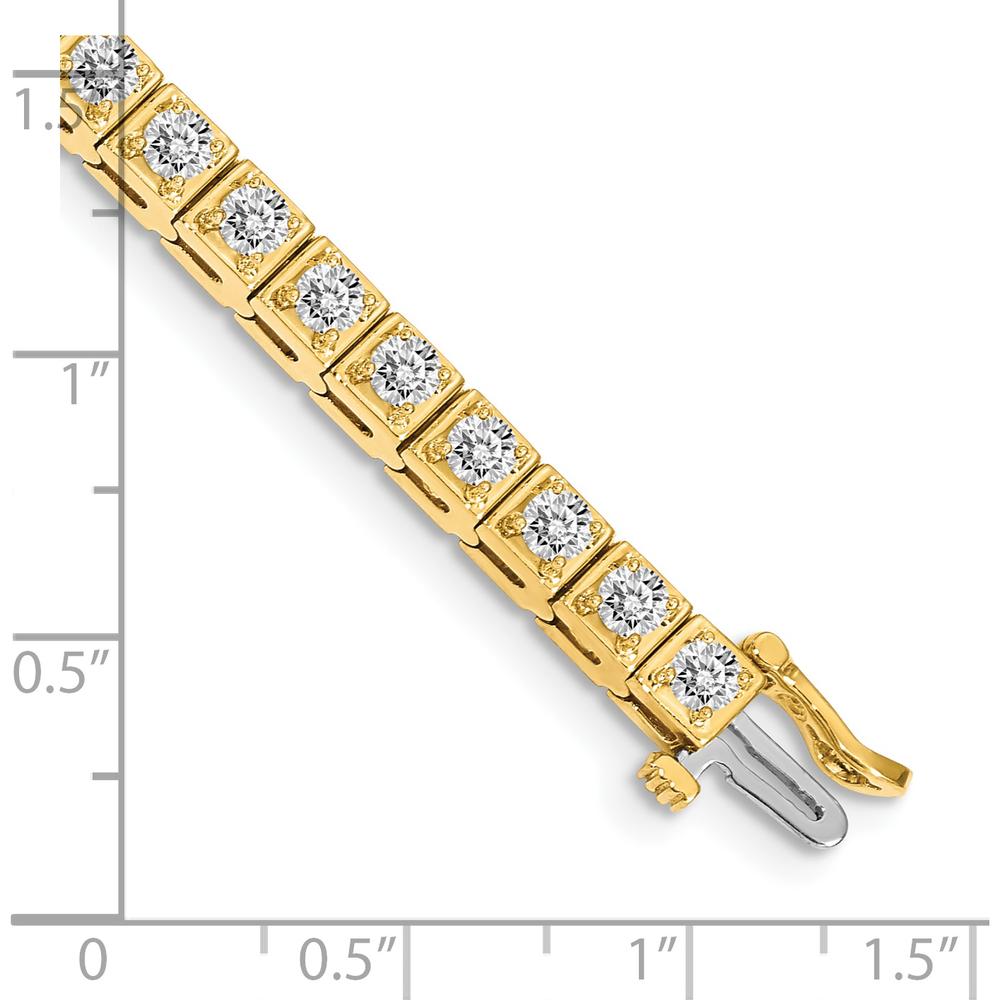 14K Yellow Gold 7" Tennis Bracelet with 37 Round Diamonds - 3.75 Carat Total Diamond Weight by Monteluci Fine Jewelry