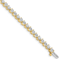 14K Yellow Gold 7" Tennis Bracelet with 39 Round Diamonds - 7.0 Carat Total Diamond Weight by Oro Pregiato
