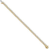 14K Yellow Gold 7" Tennis Bracelet with 39 Round Diamonds - 7.0 Carat Total Diamond Weight by Oro Pregiato